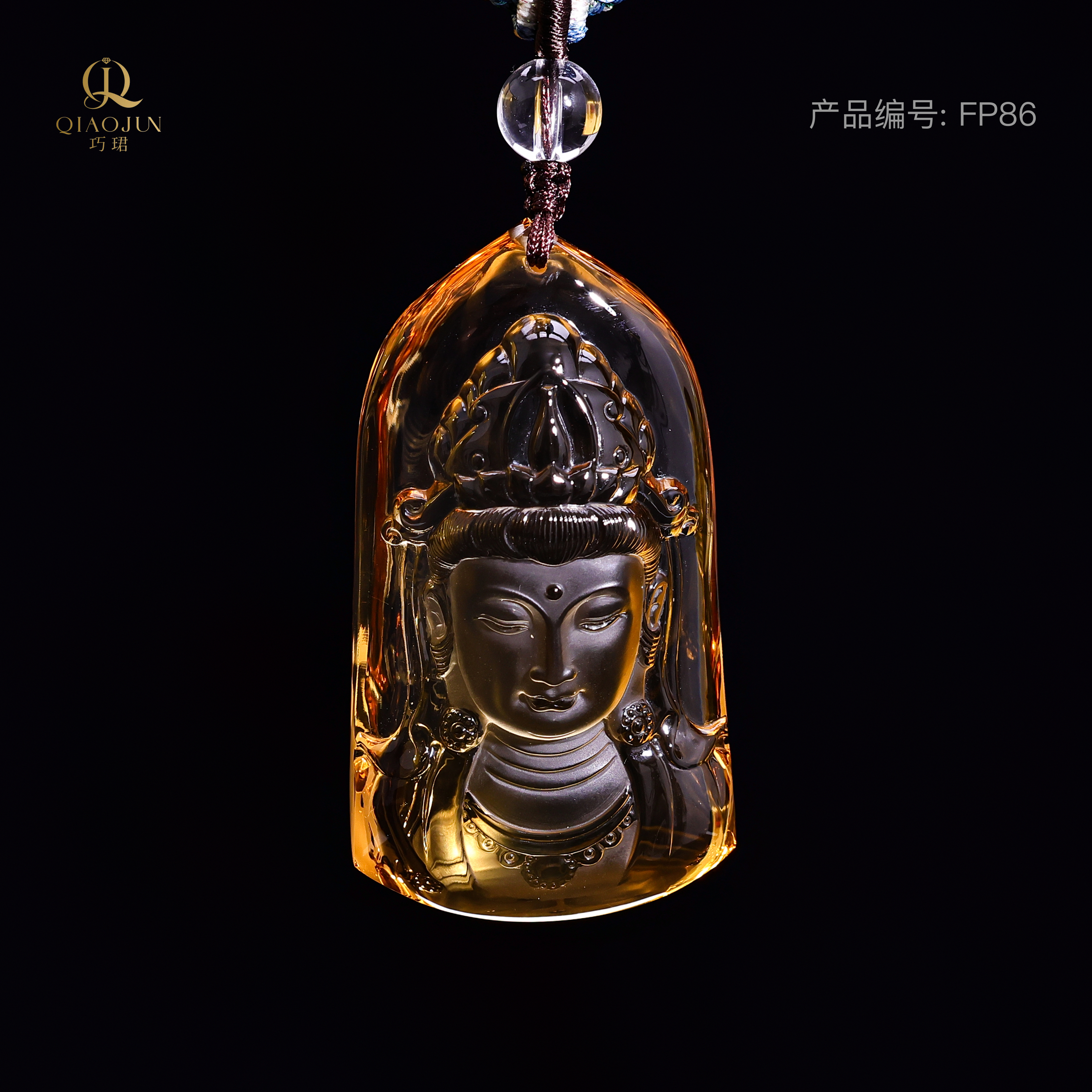 佛牌-黄水晶观音
