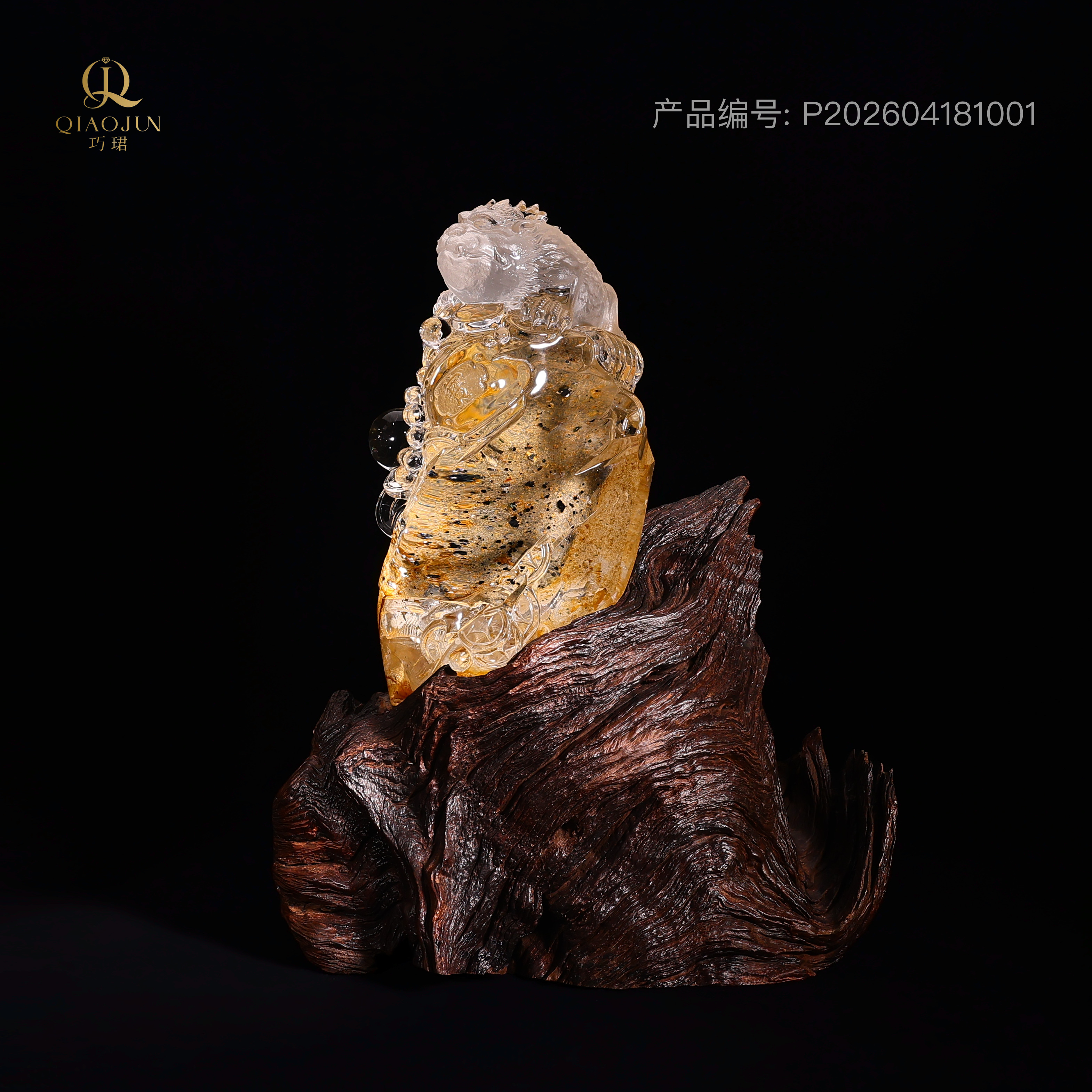 水晶摆件：胶花朋克青蛙
