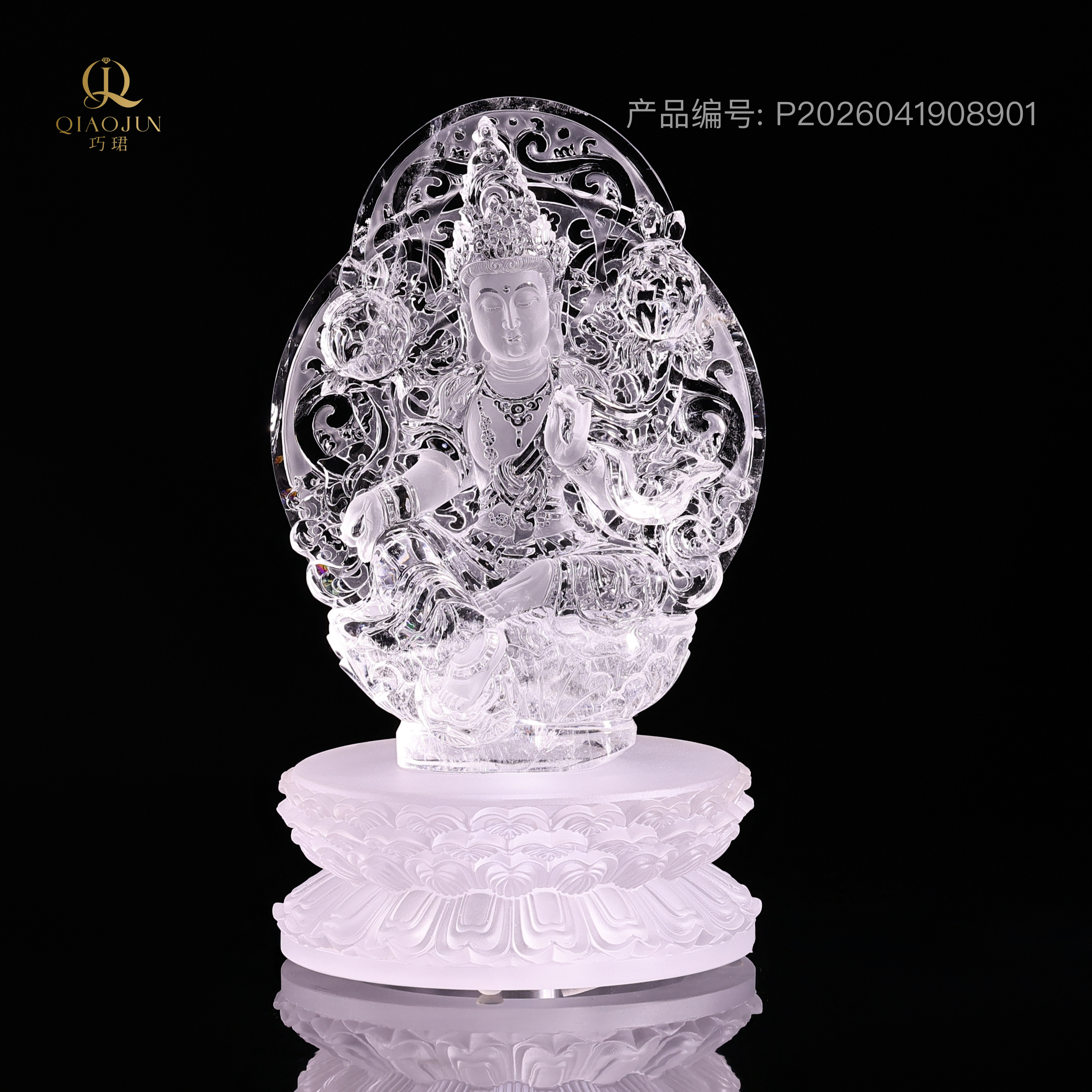 高货摆件-白水晶绿度母